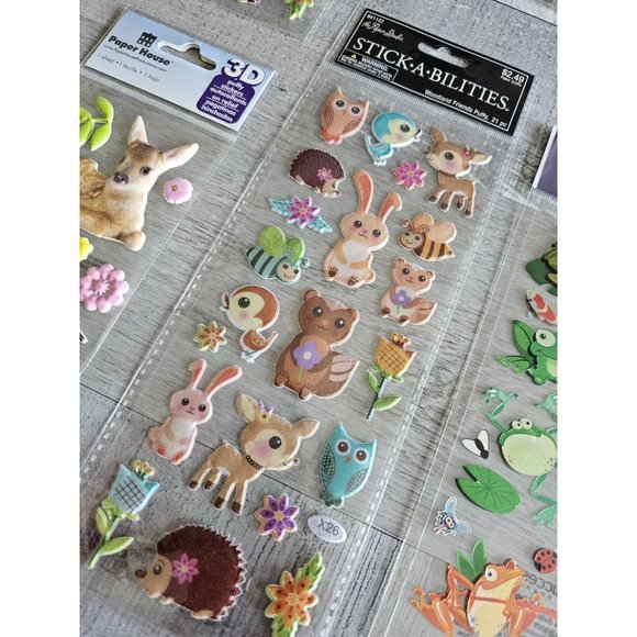 Sticker Lot Woodland Animals Fox Frogs Deer + Scrapbooking 3D Stickers RARE #47 - Picture 4 of 9